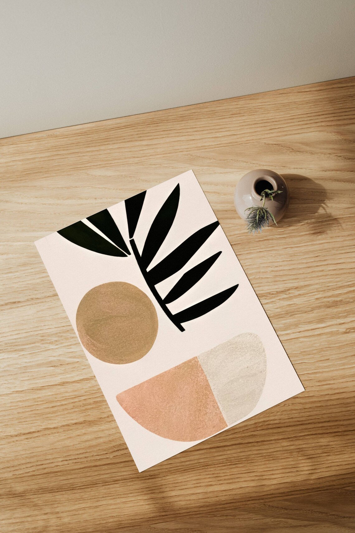 Abstract Leaf Illustration, Minimalist Decor Print