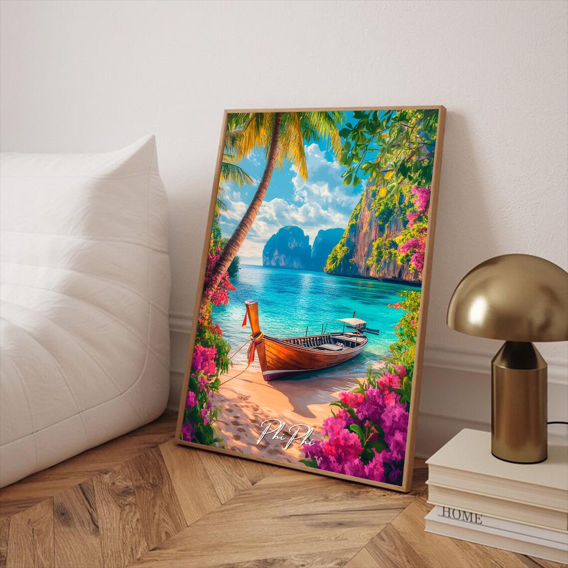 Koh Krabi Tropical Phi Beach Watercolor Art Print