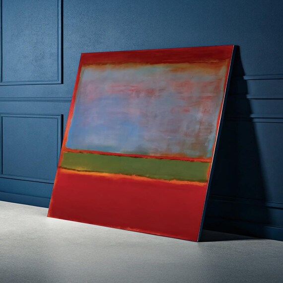 Mark Rothko Canvas Wall Art Modern Geometric Design Red And Blue Home Decoration Minimalist Painting Ready To Hang