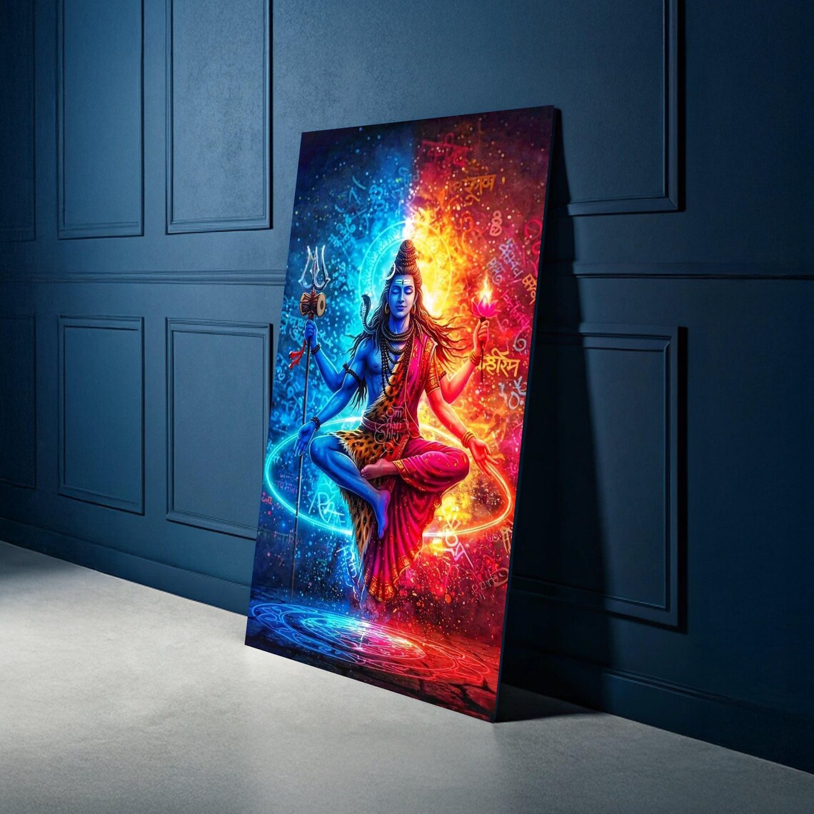 Lord Shiva Meditation Cosmic Energy Hindu God Spiritual Art Poster