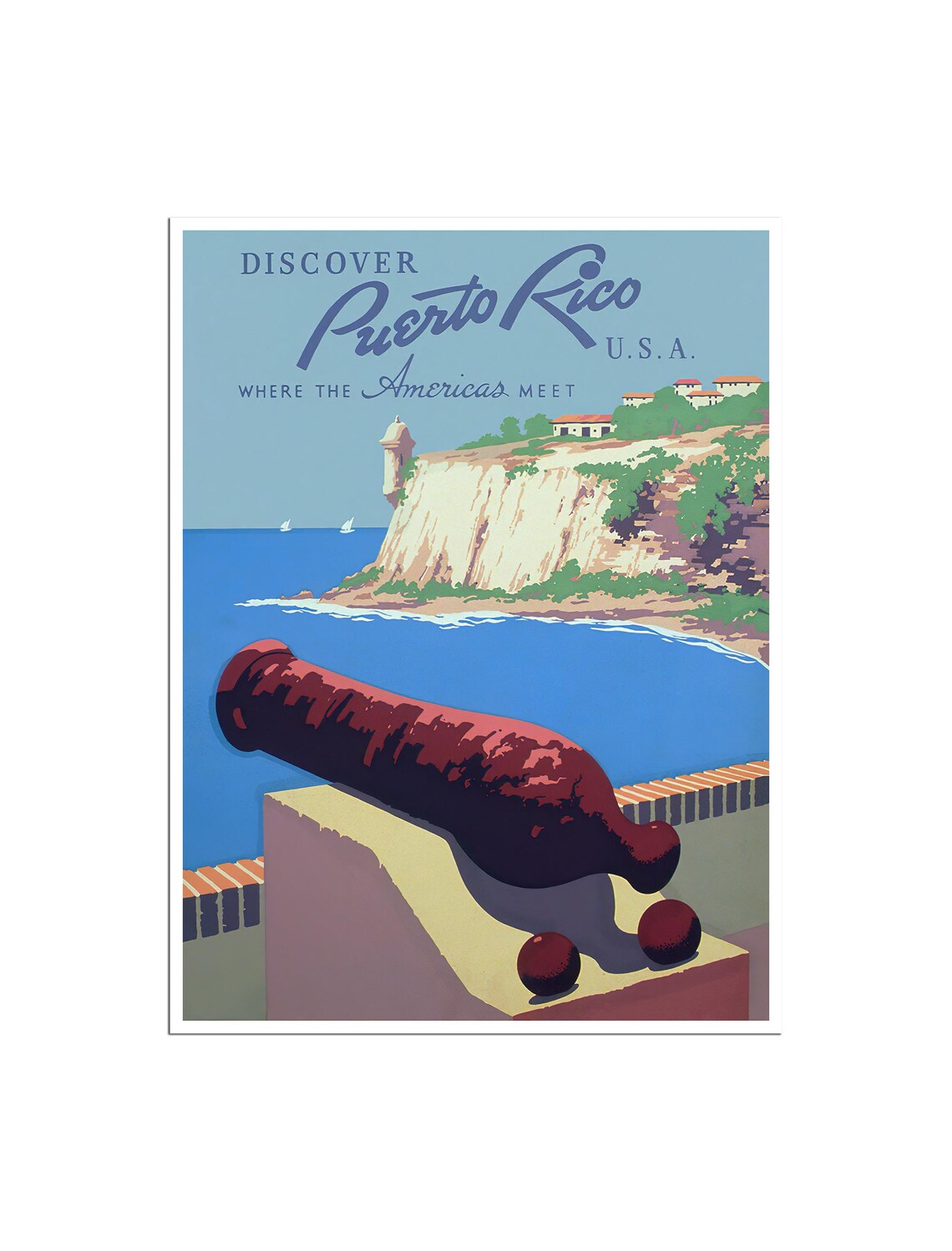 Puerto Rico Travel Poster, Modern Home Decor