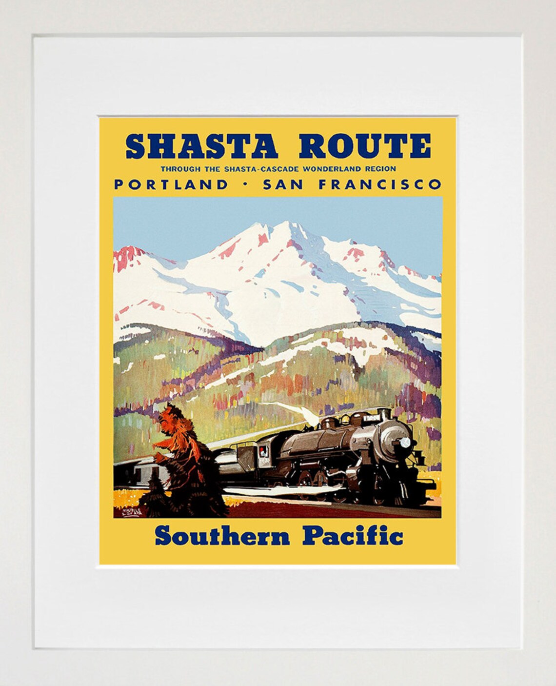 Train Vintage Travel Poster, San Francisco Portland - Image 2