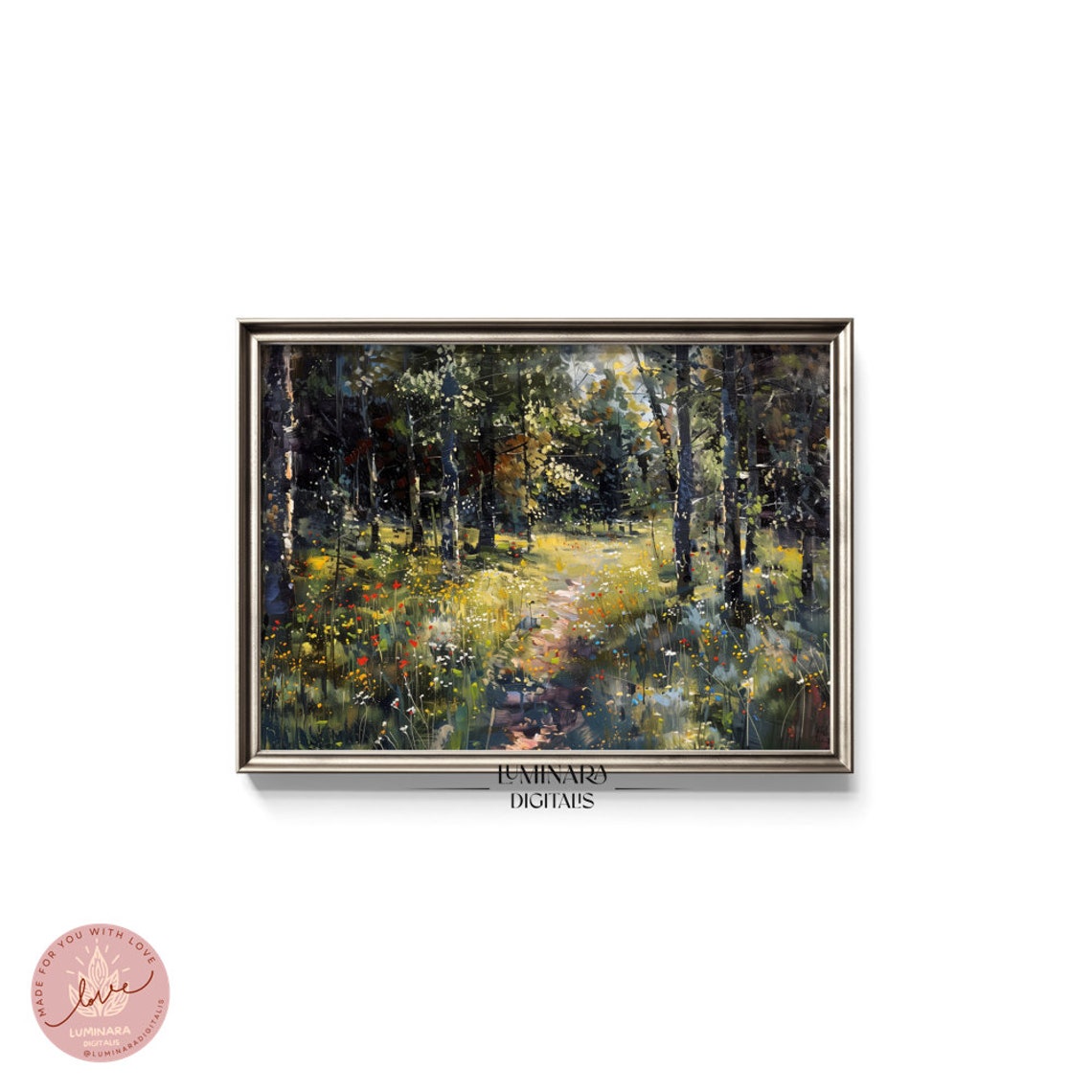 Wall Art Enchanted Forest Pointillism Print Art Decor 176 Non Personalized Wall Art - Image 5
