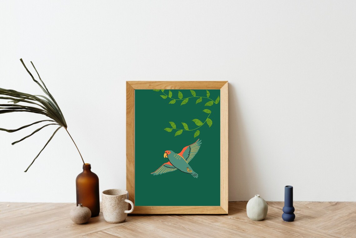 Bird Artwork, Contemporary Abstract Decor - Image 3