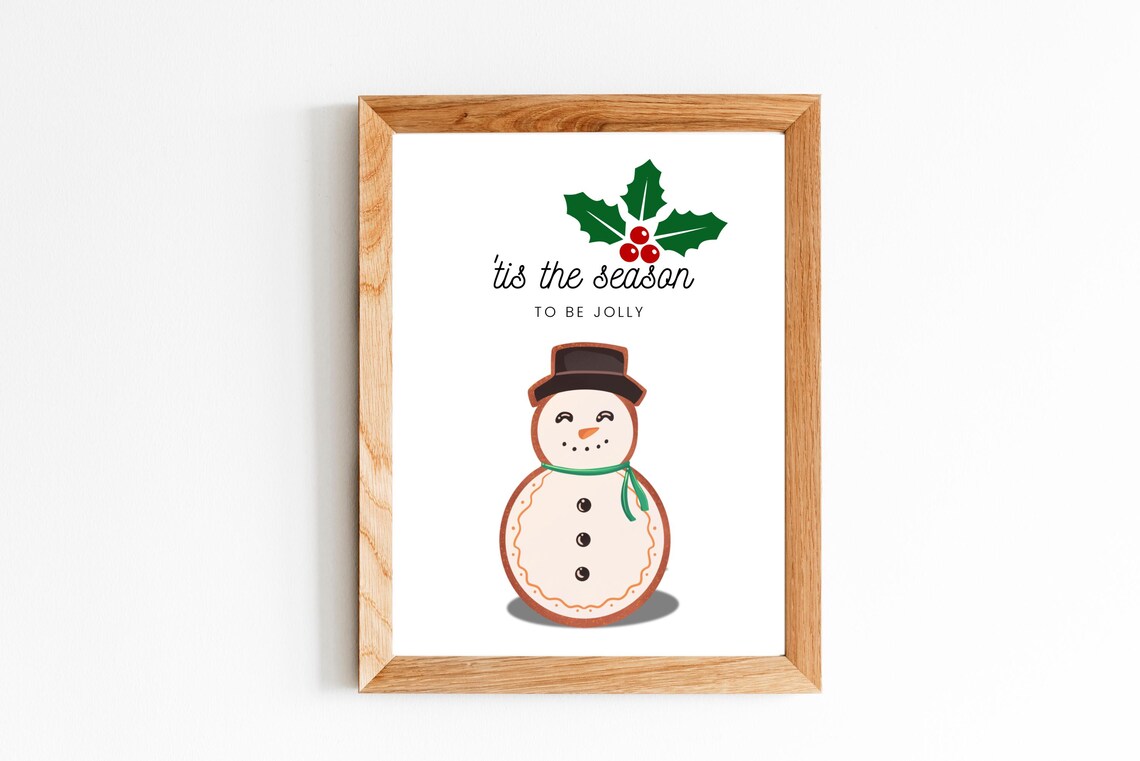 Snowman Christmas Wall Art, Minimalist Holiday Decor
