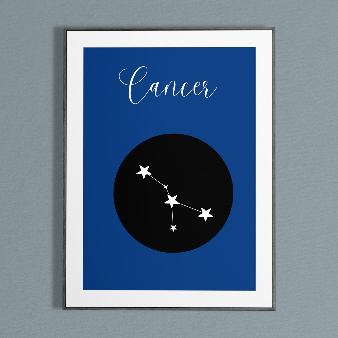 Cancer Zodiac Constellation Navy Star Sign Astrology Wall Poster - Image 3