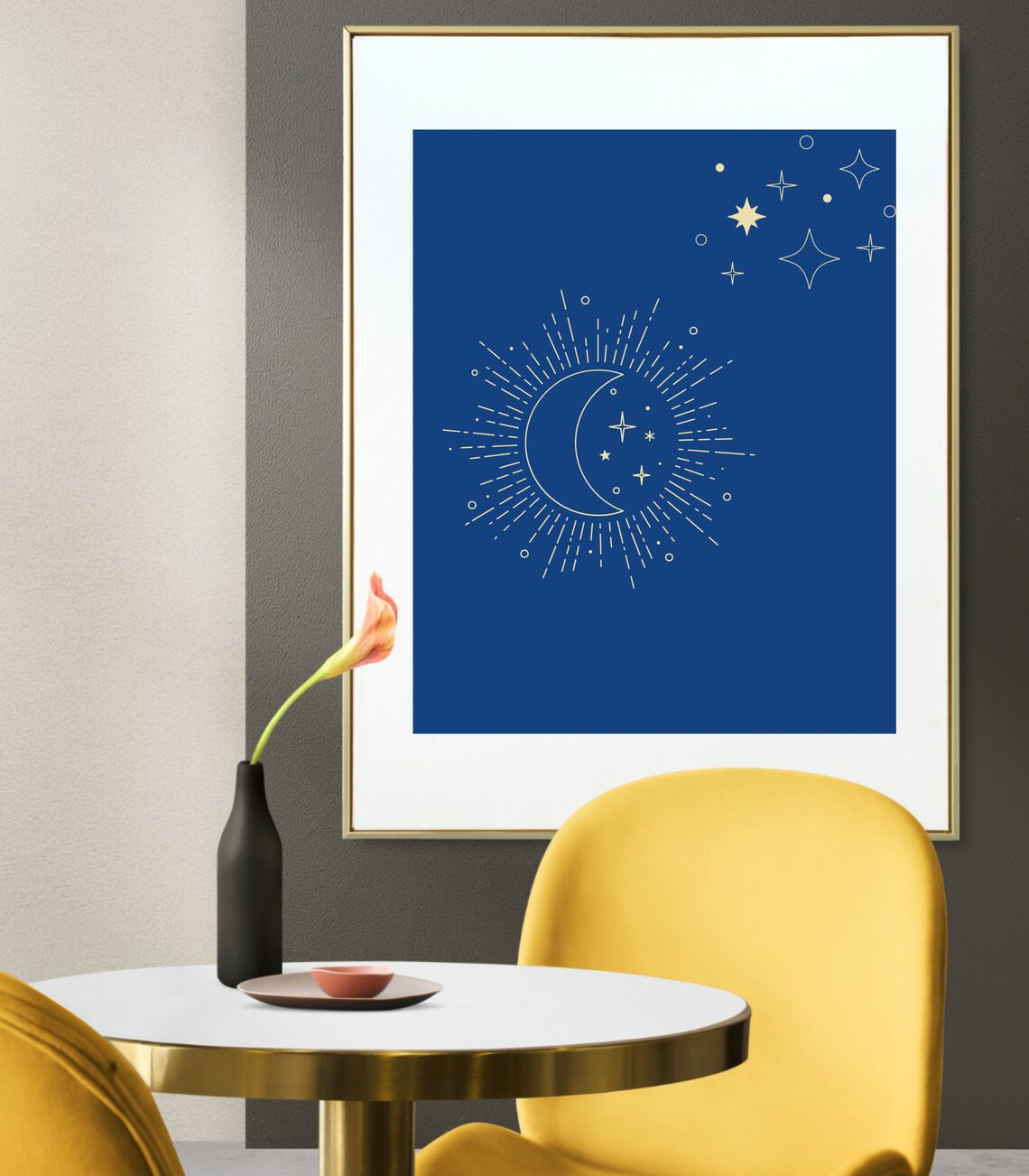 Mid Century Modern Boho Sun Moon Art Print - Image 3