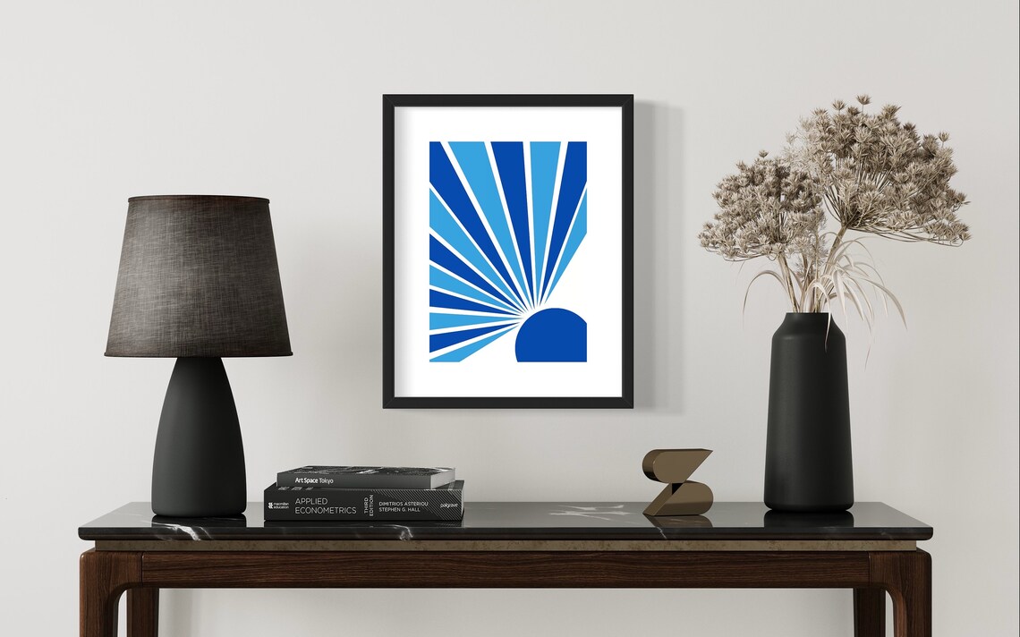 Boho Sunburst, Mid Century Modern Geometric Art - Image 3