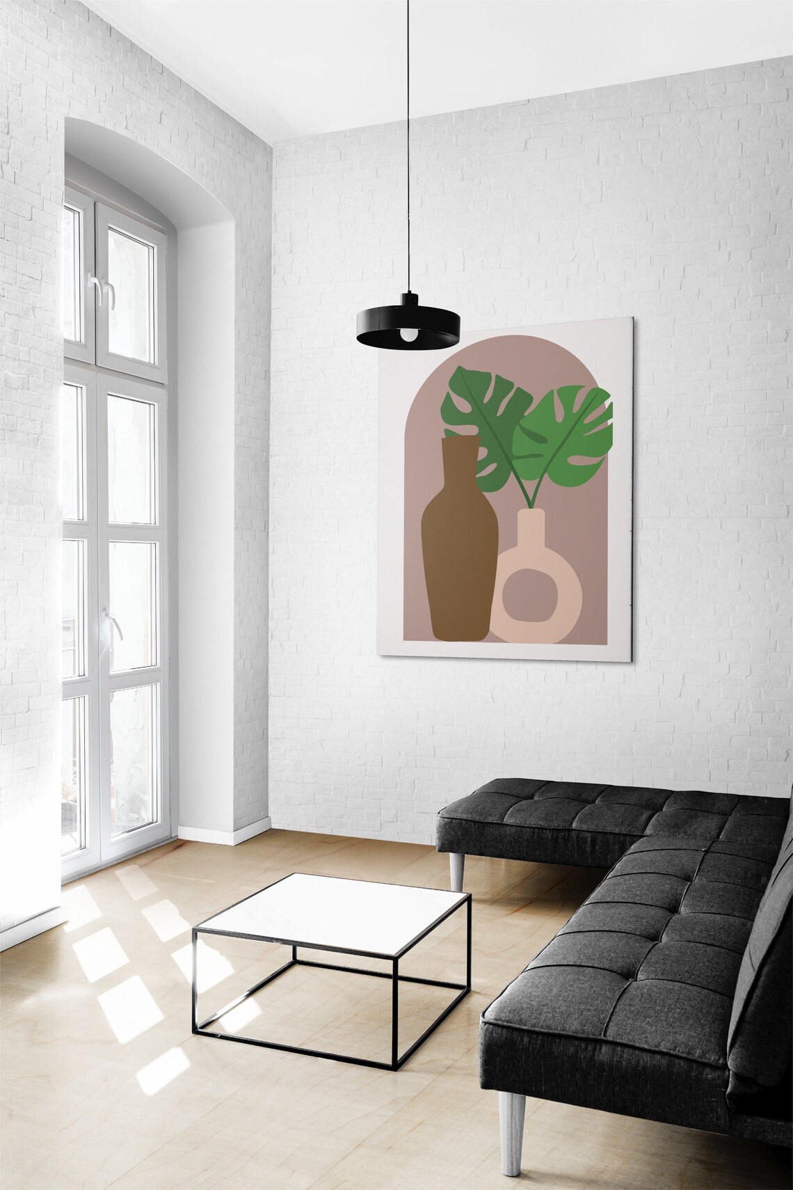 Boho Monstera Vase Art Print, Botanical Decor - Image 3