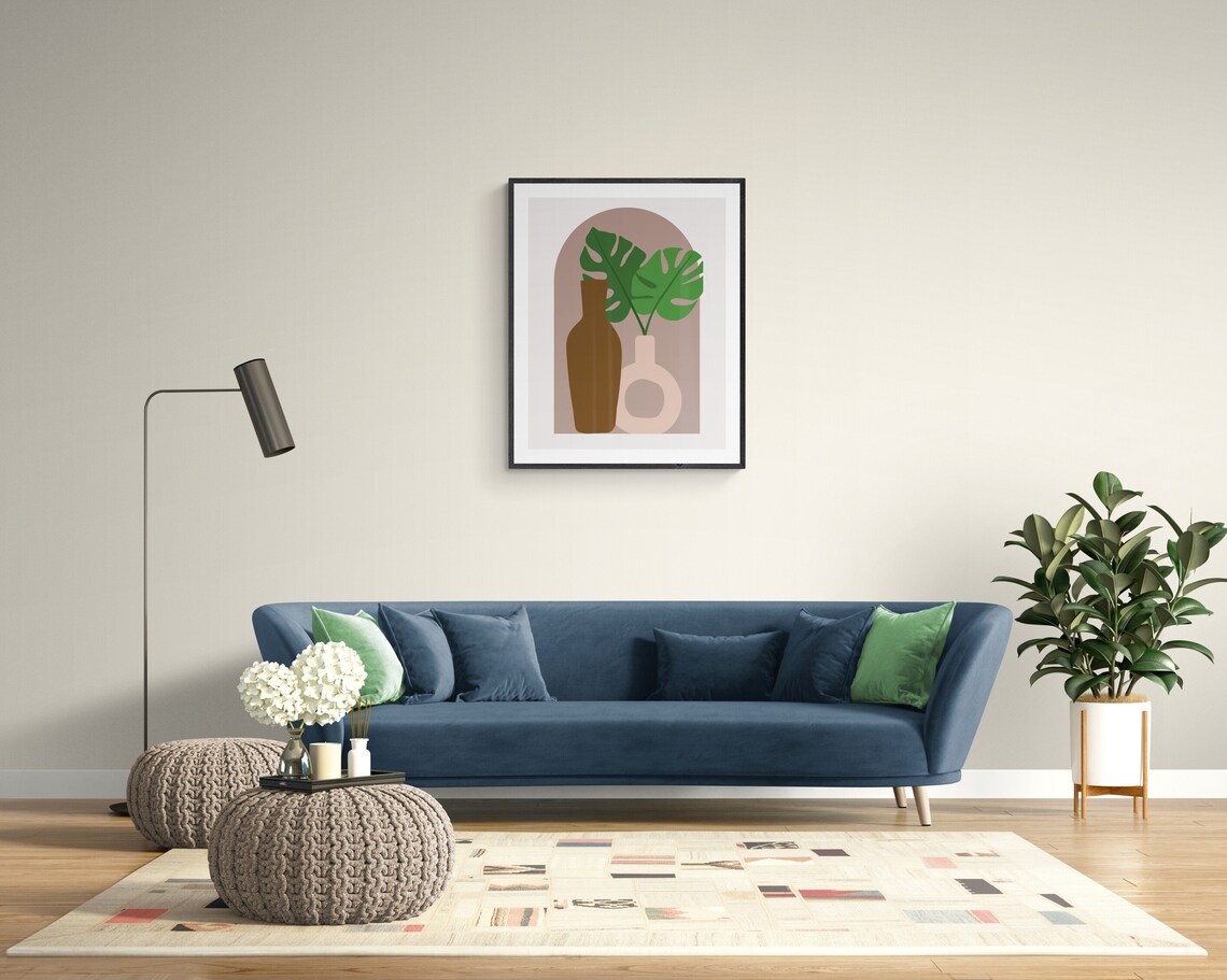 Boho Monstera Vase Art Print, Botanical Decor - Image 2