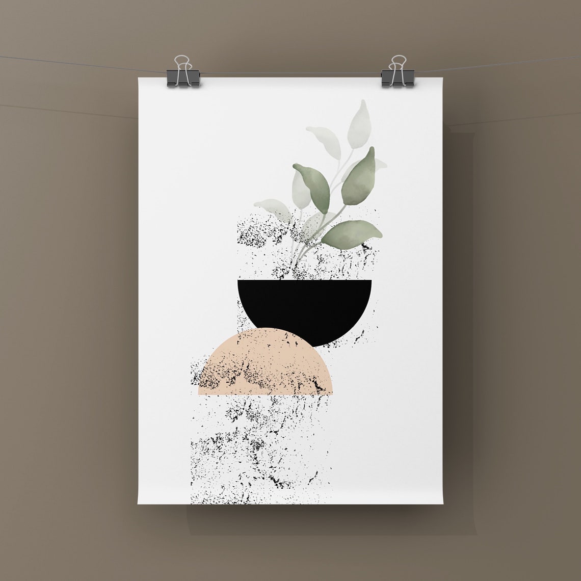 Boho Botanical Art Print, Beige Decor - Image 3