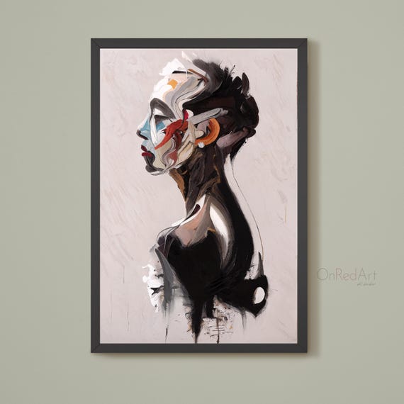 Missing Earring Found Abstract Woman Portrait Profile View