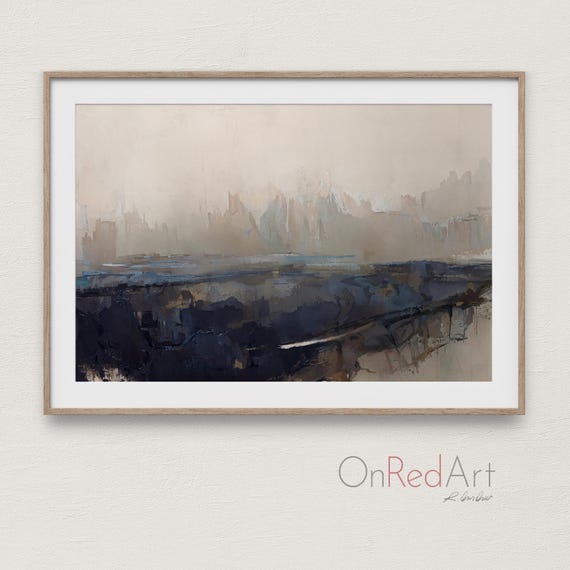 Pale Rift Abstract Atmospheric Landscape With Deep Shadows And Faint Horizon