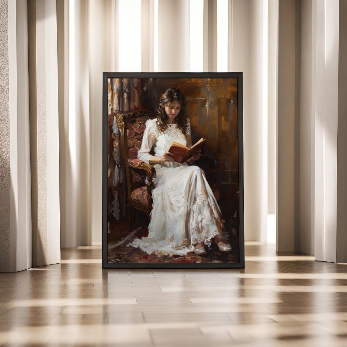 Girl Reading Poster Women Wall Decor Bookish Lady Portrait Decadent Lady Print Victorian Girl Painting Girl Art Lady Book Art - Image 6