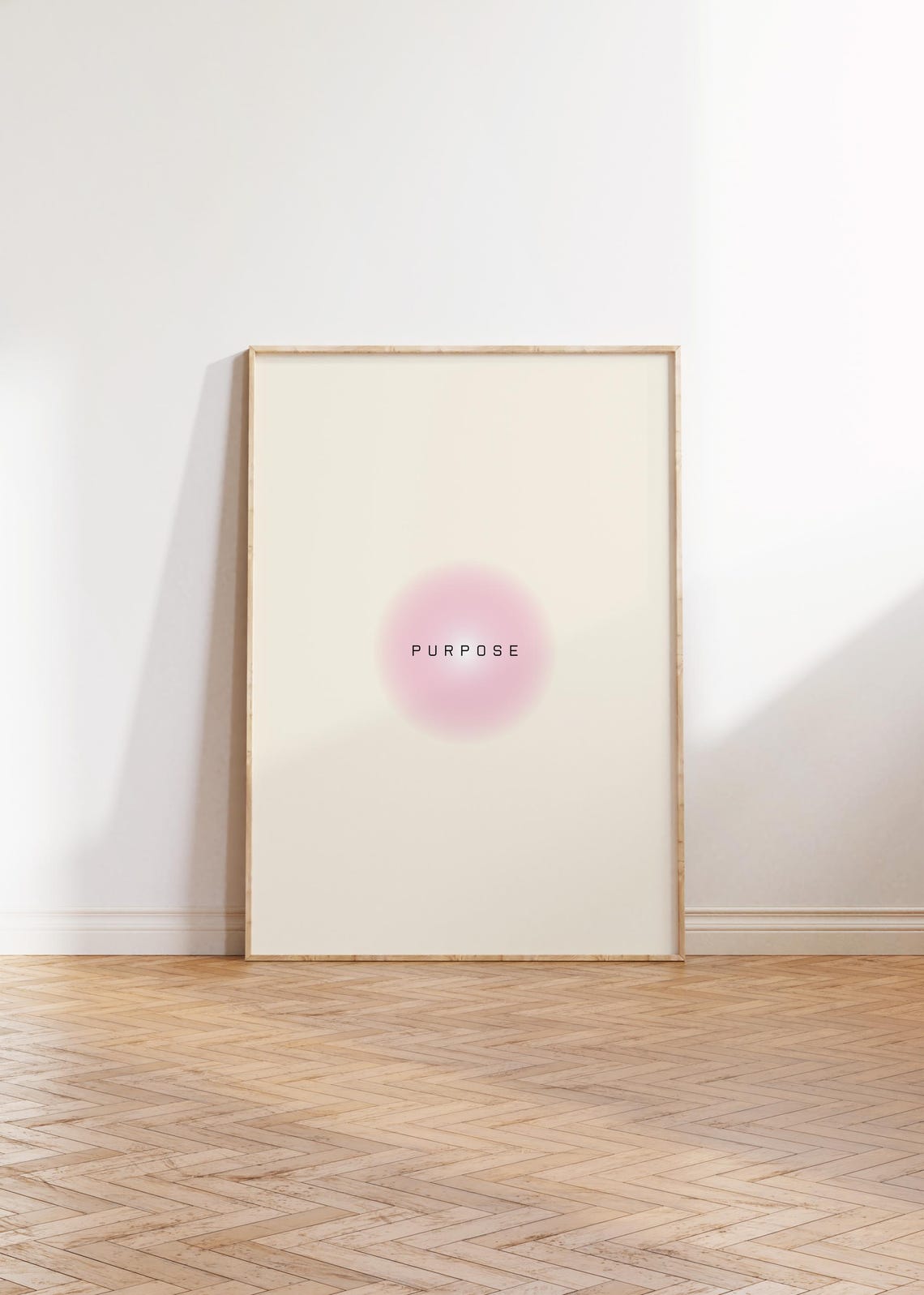 Purpose Aura Gradient Pink Minimal Mindful Intentions Wall Art