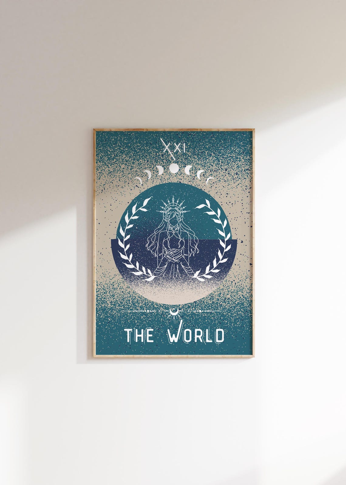 The World Tarot Card XXI Celestial Boho Mystical Moon Goddess Poster