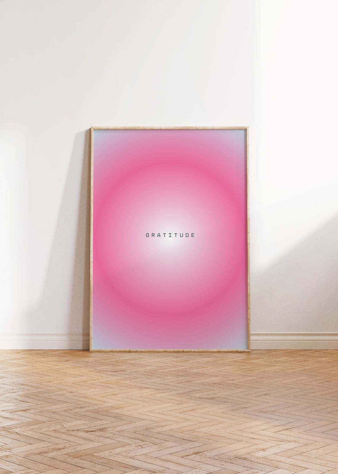 Gratitude Pink Aura Gradient Minimalist Affirmation Art Poster