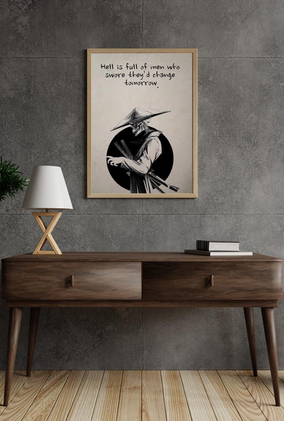 Hell Is Full Samurai Warrior Wall Art Bushido Code Print Zen Motivational Posterjapanese Martial Decor Stoic Home Or Office Prints