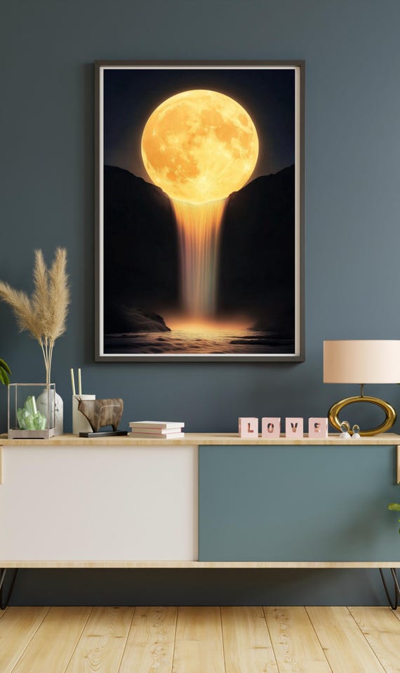 Flowing Wall Art Modern Home Or Office Decor Zen Japanese Poster Buddhist Print Minimalist