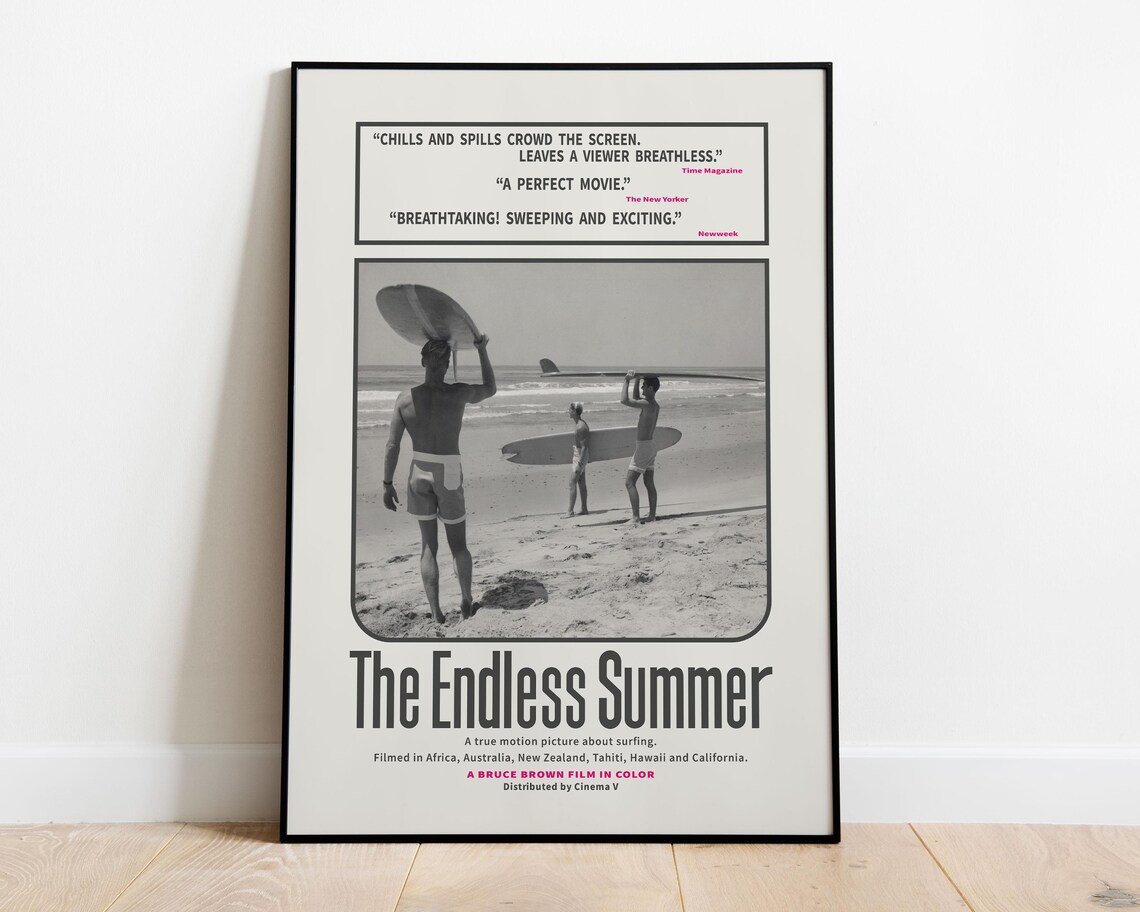 The Endless Summer Vintage Surf Movie Bruce Brown Film Art Poster