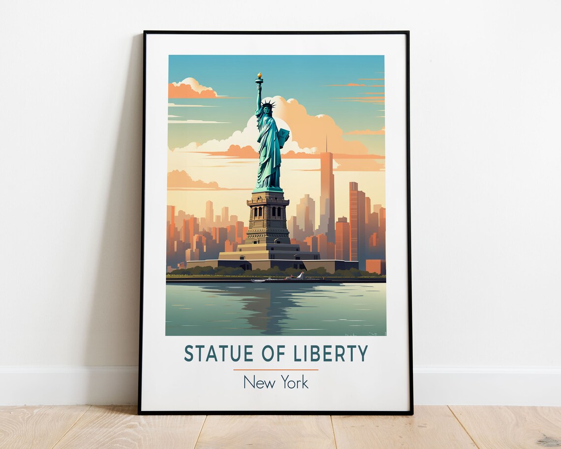 Statue Of Liberty Vibrant New York Travel Poster