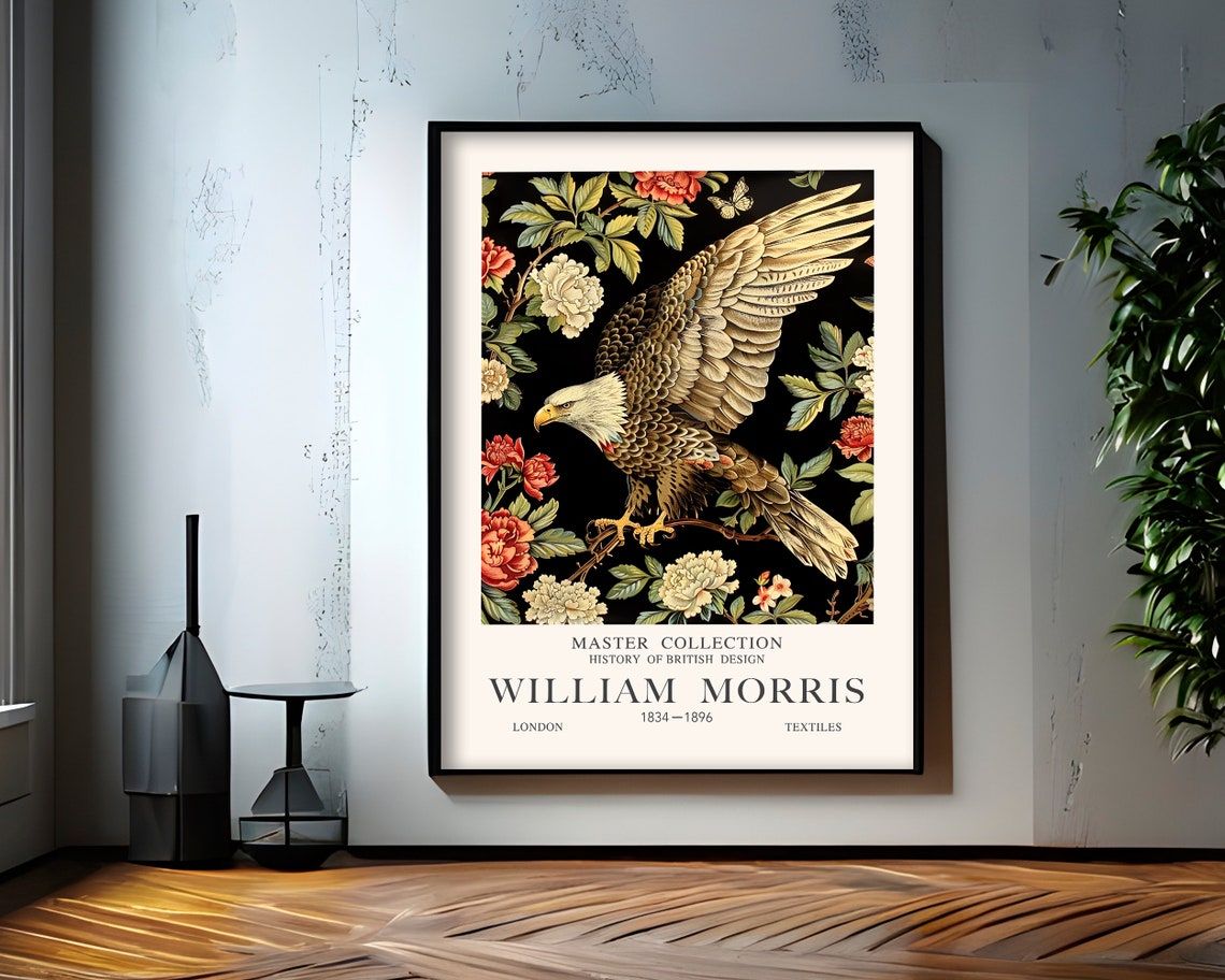 William Morris Master Collection Bald Eagle Floral Art Poster