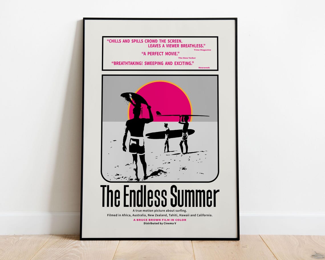 The Endless Summer Vintage Surf Movie Original Artwork Poster