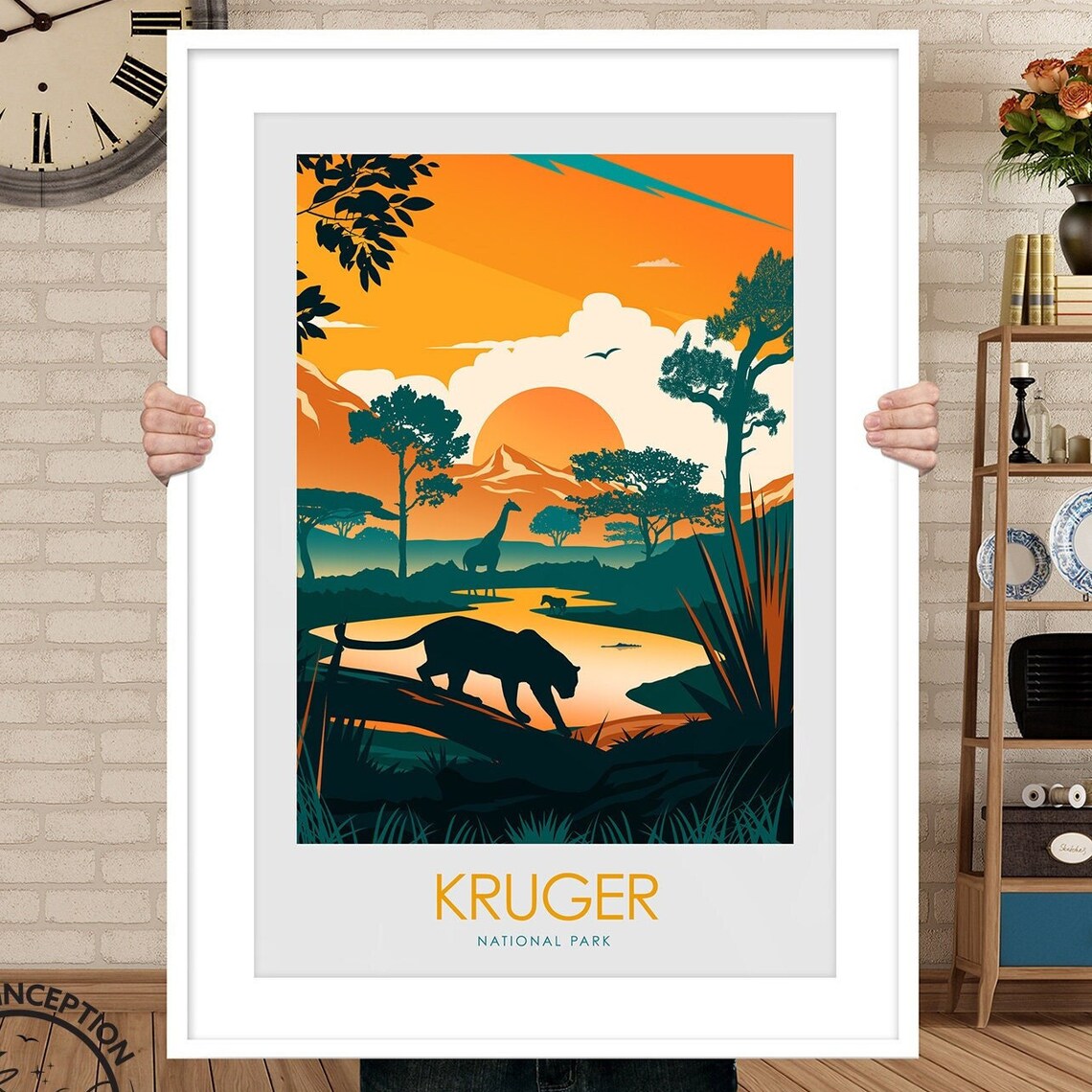 Kruger National Park Travel Poster, Africa Art Print - Image 3