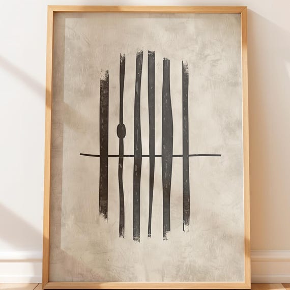 Minimalist Line Art Print Modern Boho Tribal Wall Decor