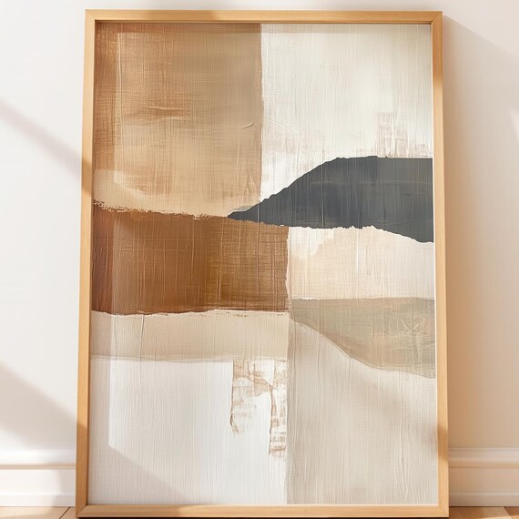 Neutral Abstract Color Block Art Print Modern Geometric Wall Decor Scandinavian Style