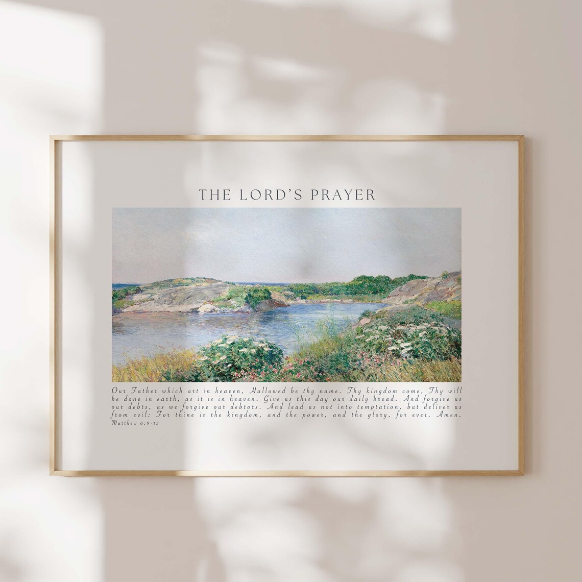 The Lord's Prayer Matthew 6:9-13 Coastal Impressionist Seascape Poster