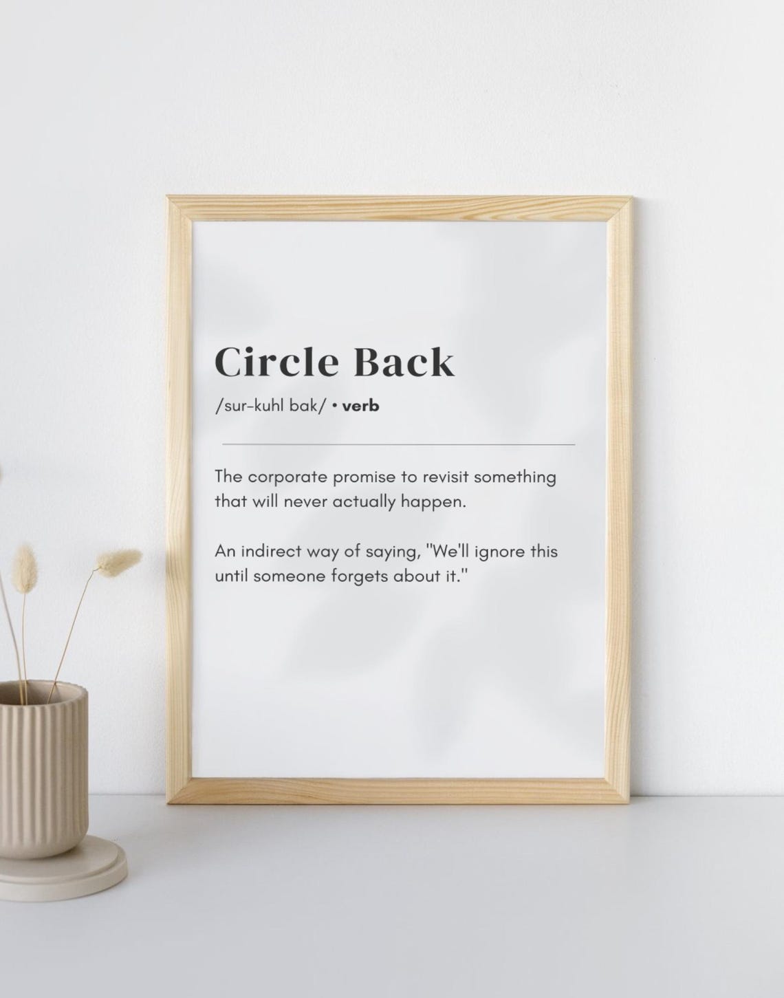 Circle Back Funny Corporate Definition Office Humor Quote Poster - Image 2