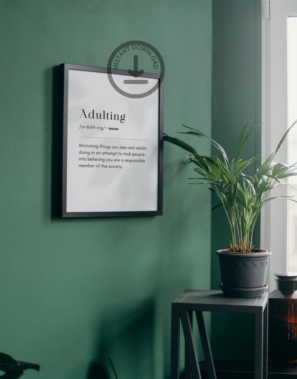 Adulting Funny Definition Office Humor Sarcastic Quote Poster - Image 3