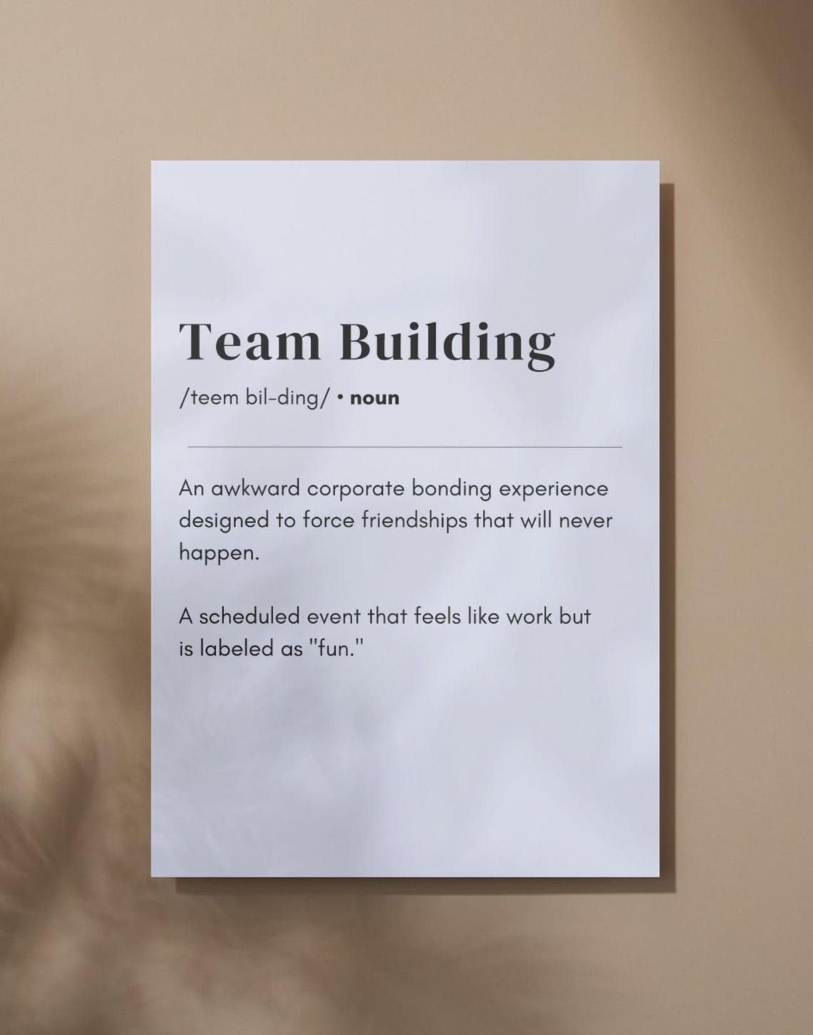 Team Building Funny Definition Dictionary Style Office Humor Poster - Image 3
