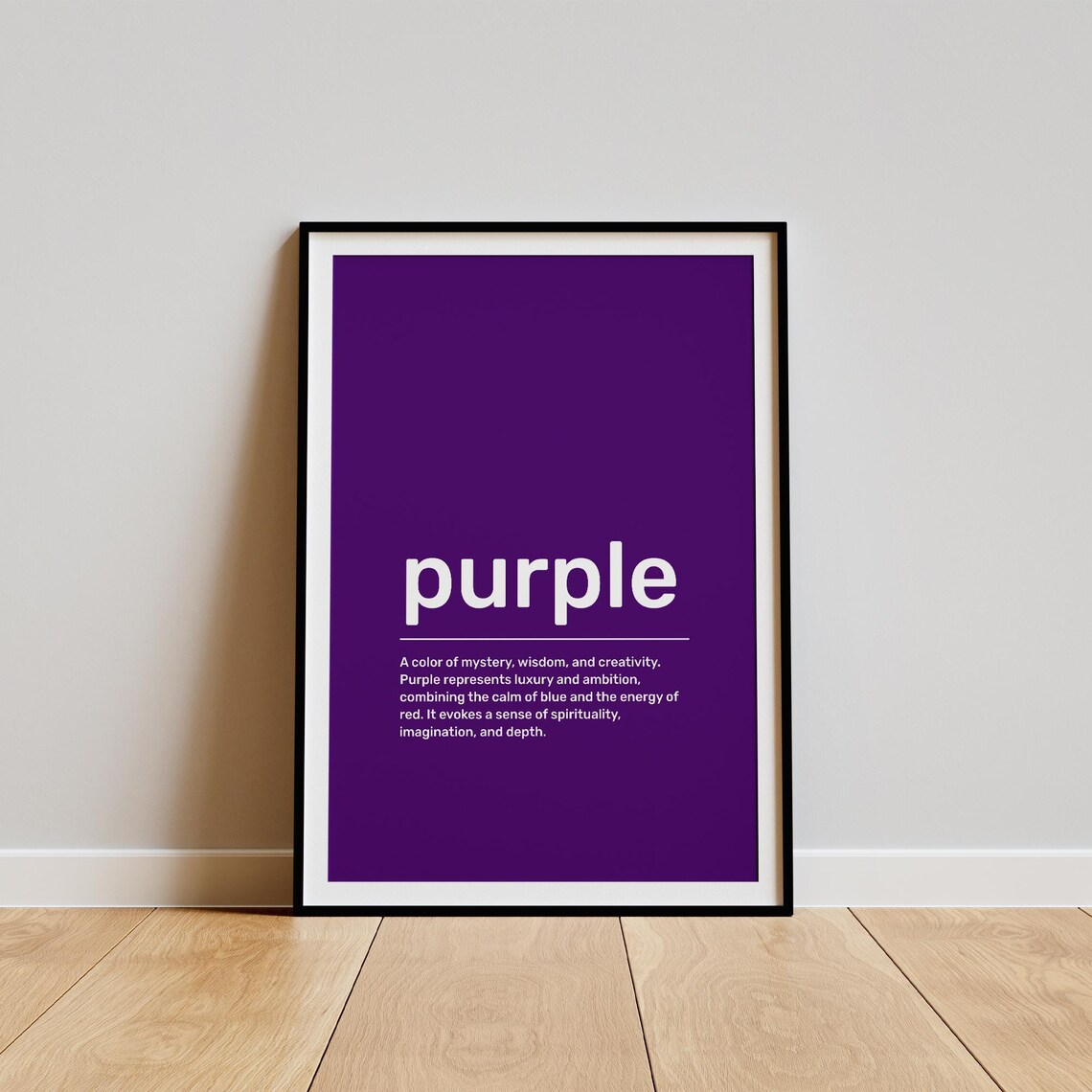 Purple Definition Poster, Dictionary-Inspired Quote Print