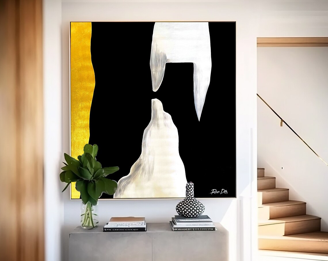 Gold Leaf Abstract Painting, Contemporary Art Print