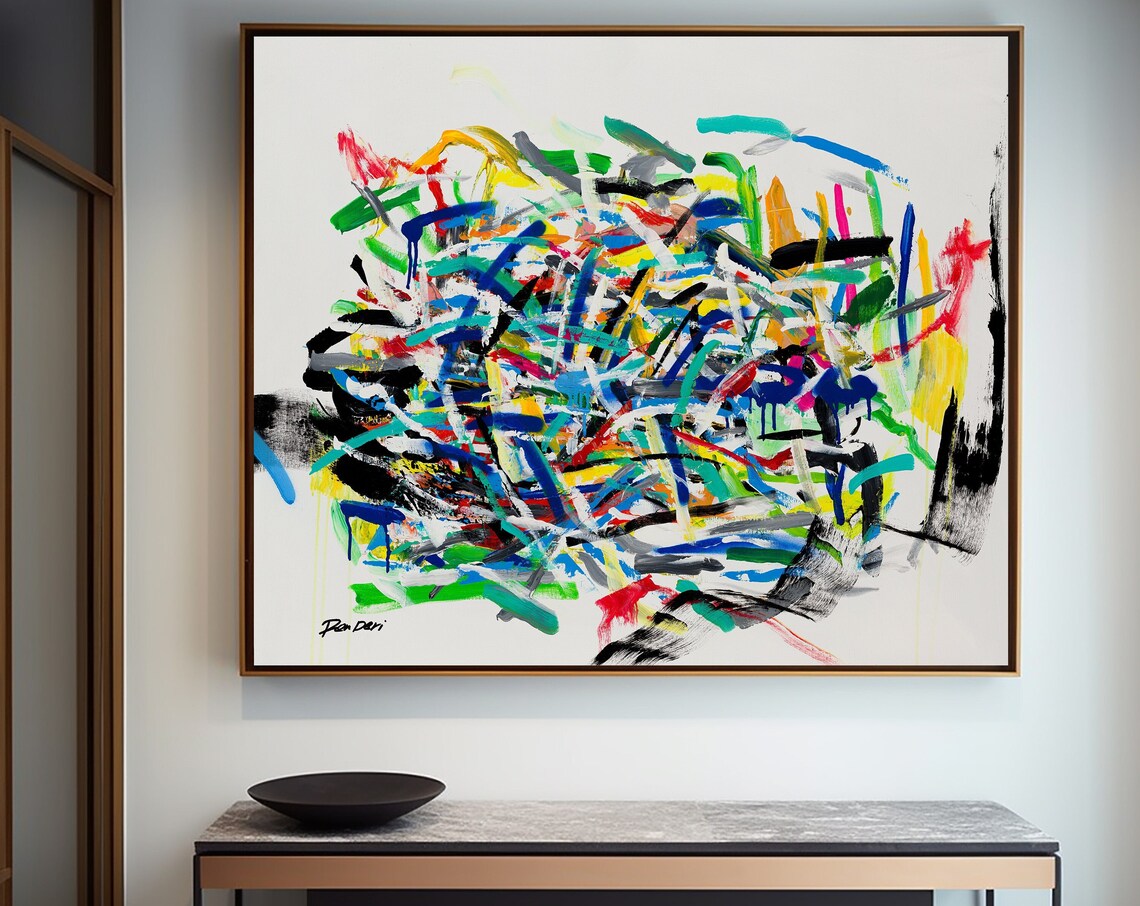 White Abstract Art Print, Modern Living Room Decor