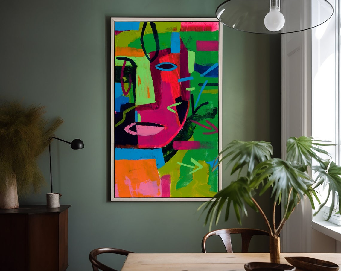Fauvist Color Block Face Vertical Modern Abstract Portrait Poster - Image 5