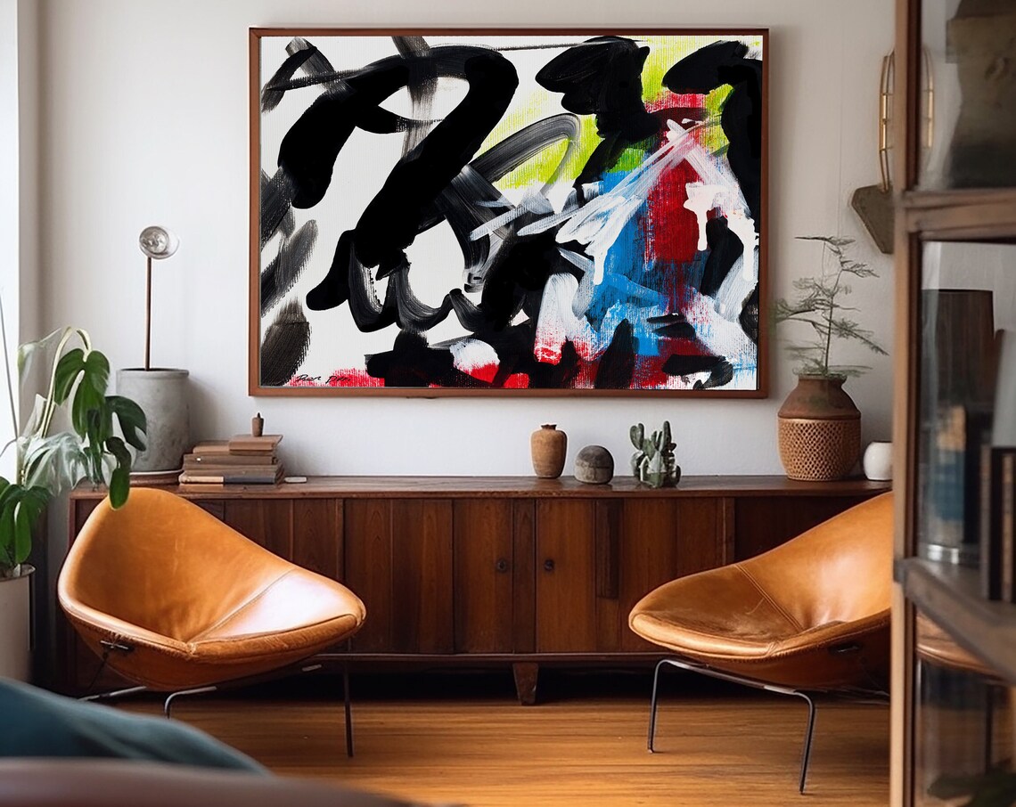 Graffiti Abstract Wall Art Print, Modern Minimalism