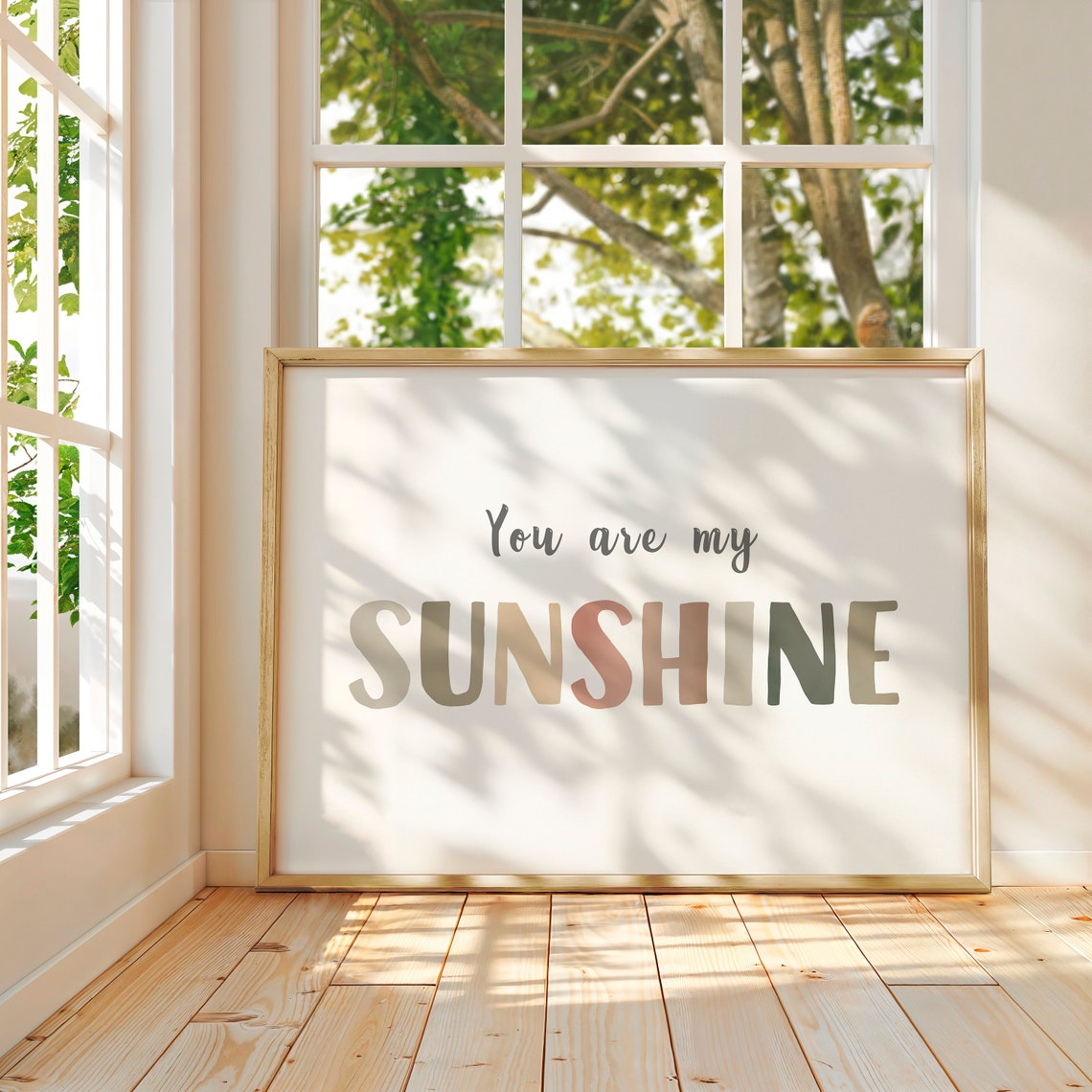 You Are My Sunshine Multicolor Letter Nursery Affirmation Poster - Image 4