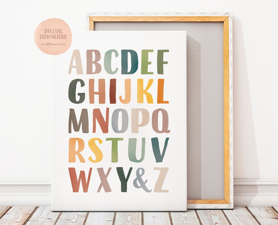 Rainbow Alphabet Poster, Nursery Educational Art Print - Image 4