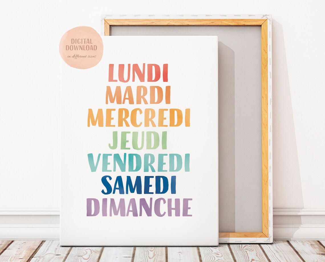 French Days of the Week Classroom Learning Poster - Image 2