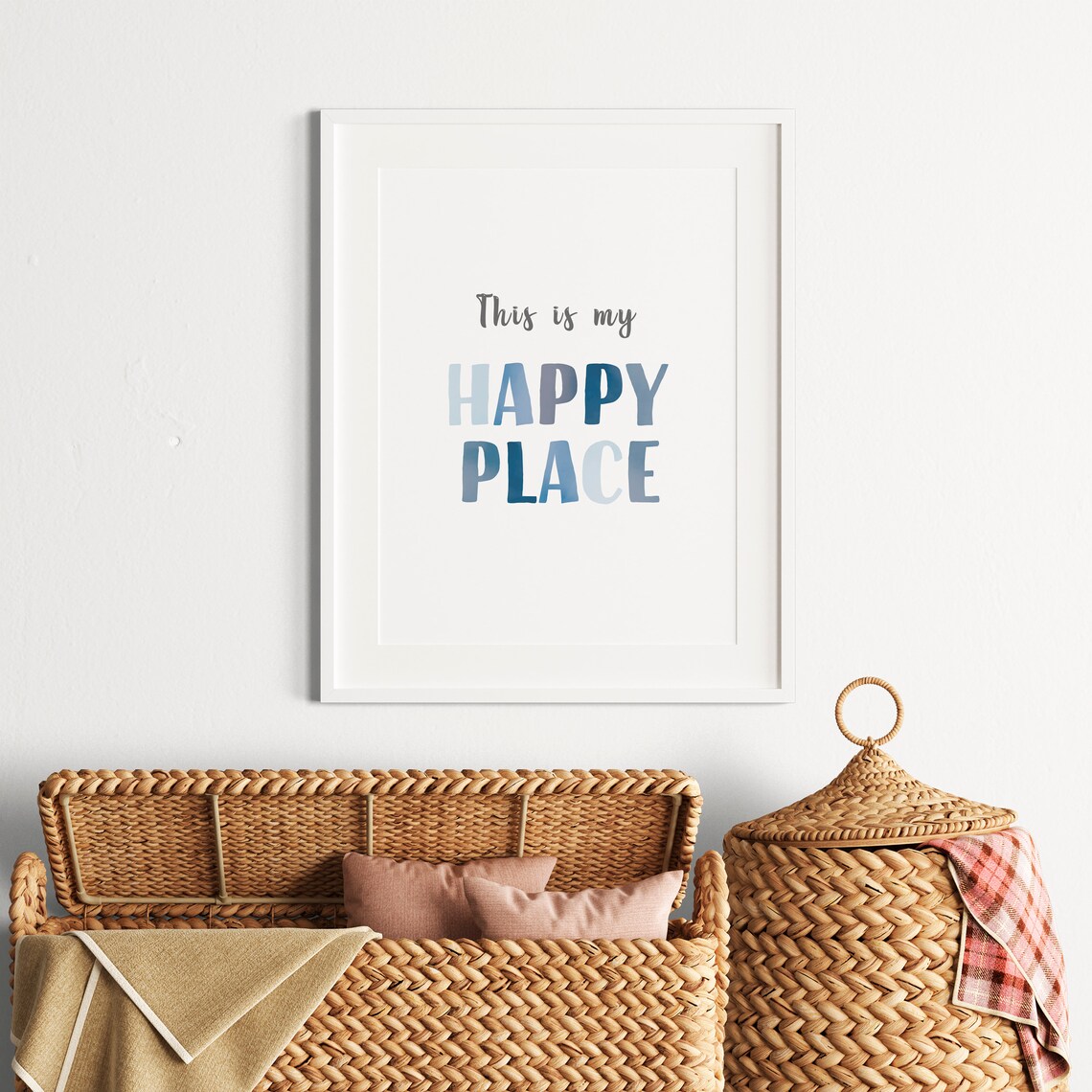 This Is My Happy Place Blue Nursery Playroom Sign Wall Poster - Image 2