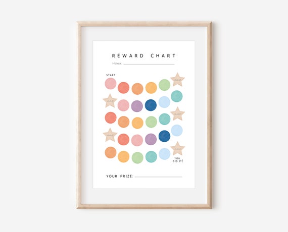 Rainbow Reward Chart, Toddler Routine Art Print