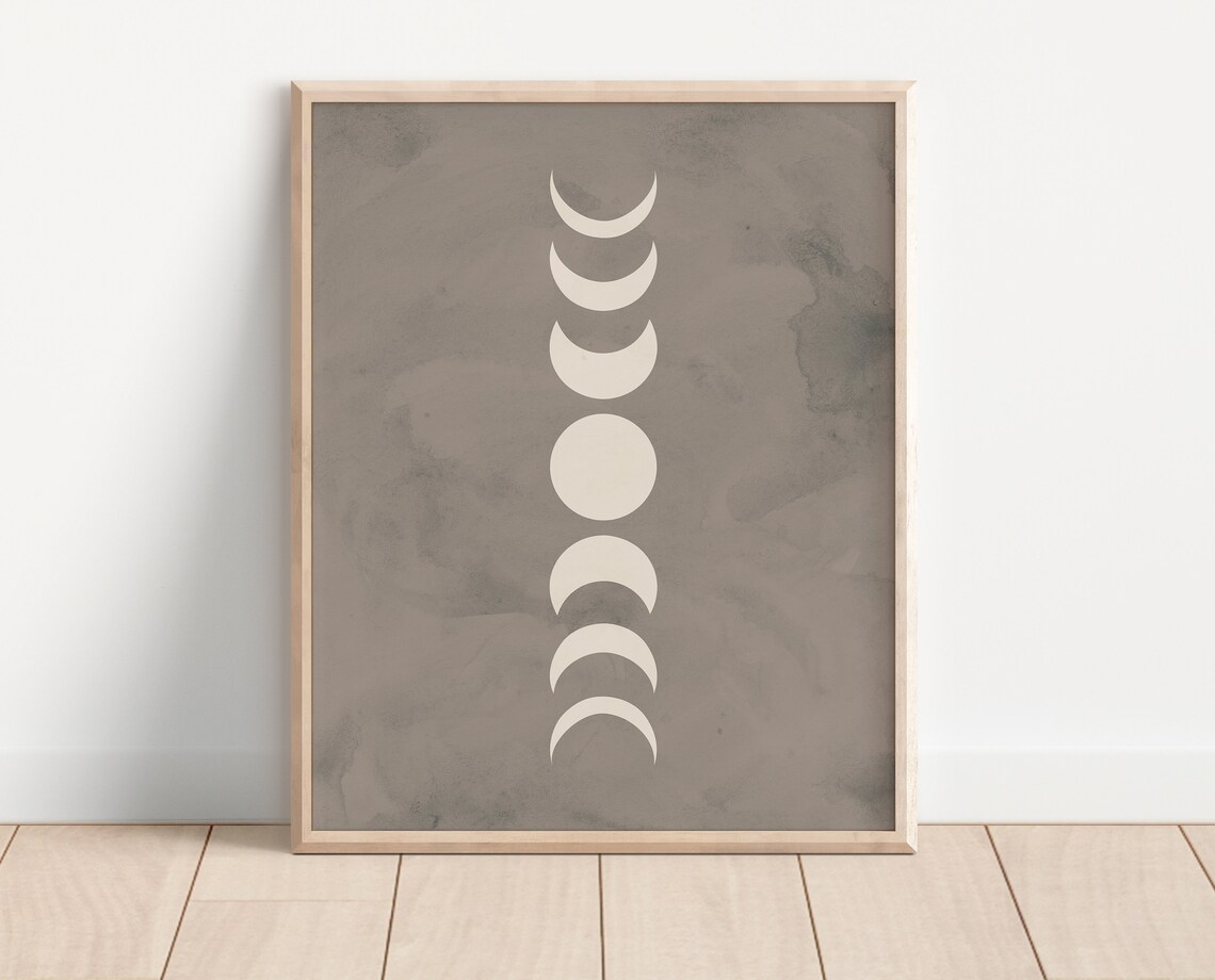 Moon Phases Print, Neutral Halloween Playroom Art - Image 3