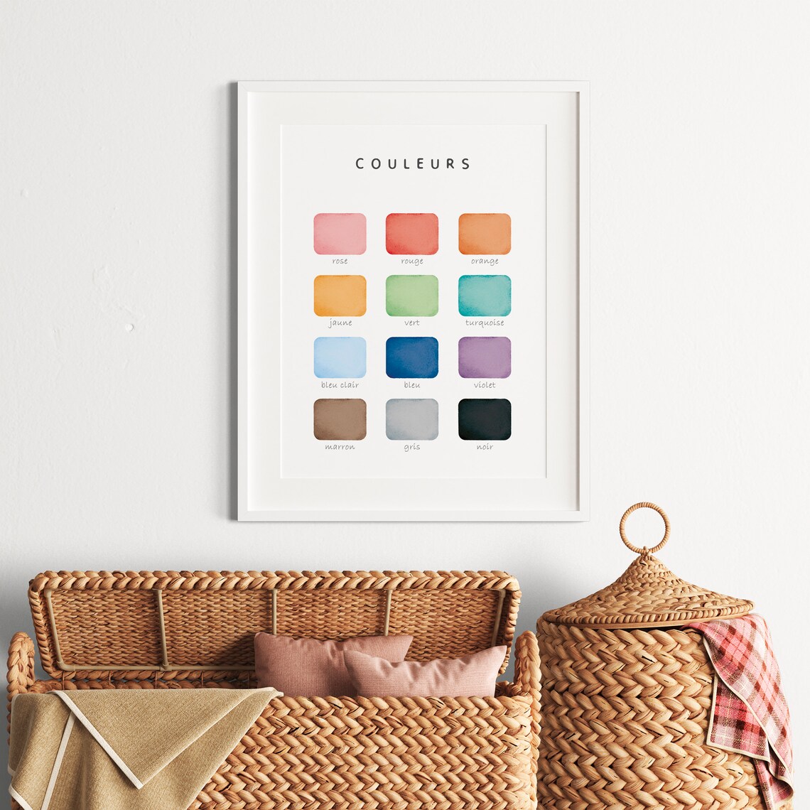 French Colors Couleurs Watercolor Educational Classroom Poster - Image 4
