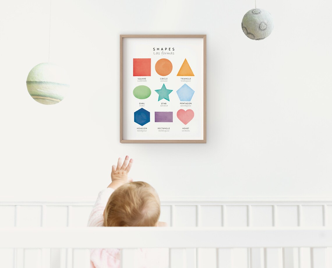Bilingual Spanish Educational Poster, Playroom Learning Poster - Image 4