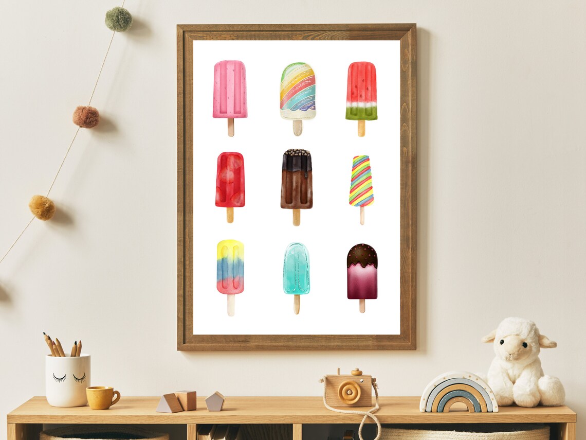 Colourful Popsicle Kids Room Decor Art Print - Image 4