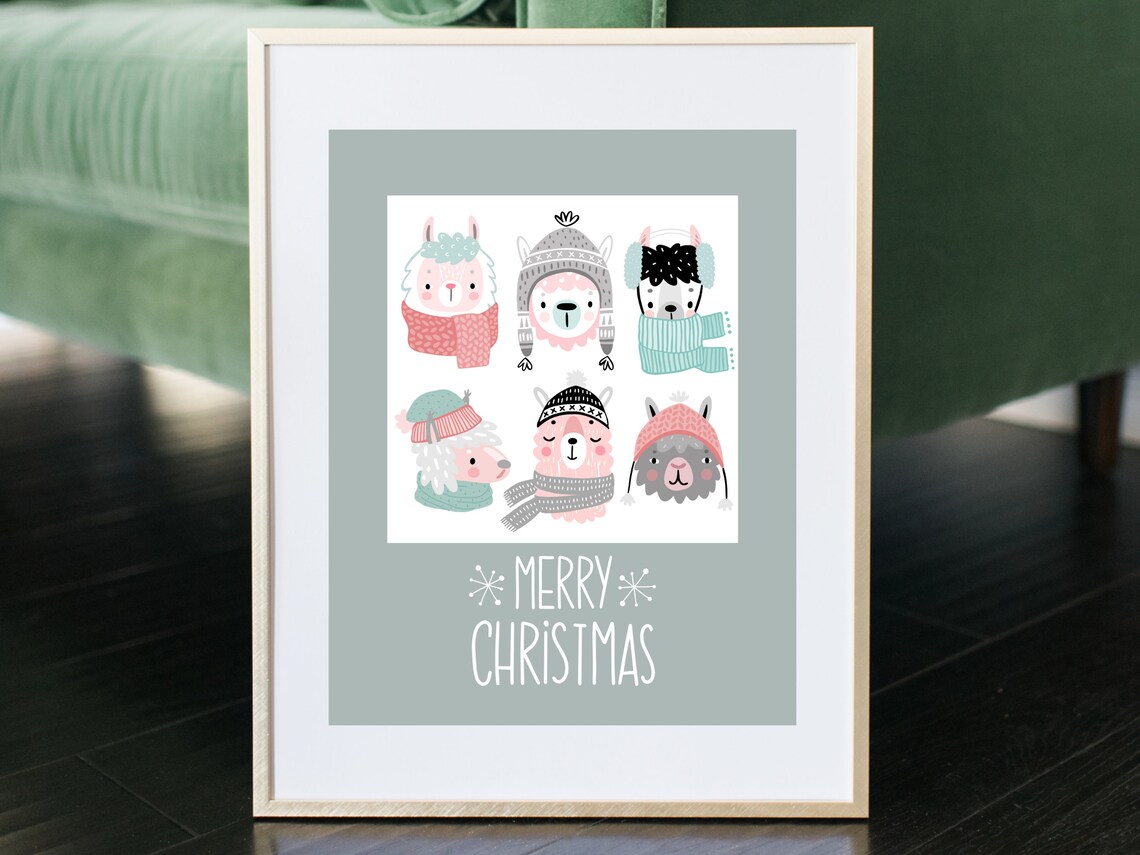 Cozy Winter Animals Holiday Art Cute Seasonal Kids Decor Christmas Wall Art Merry Christmas Art Print For Nursery Or Play Room - Image 3