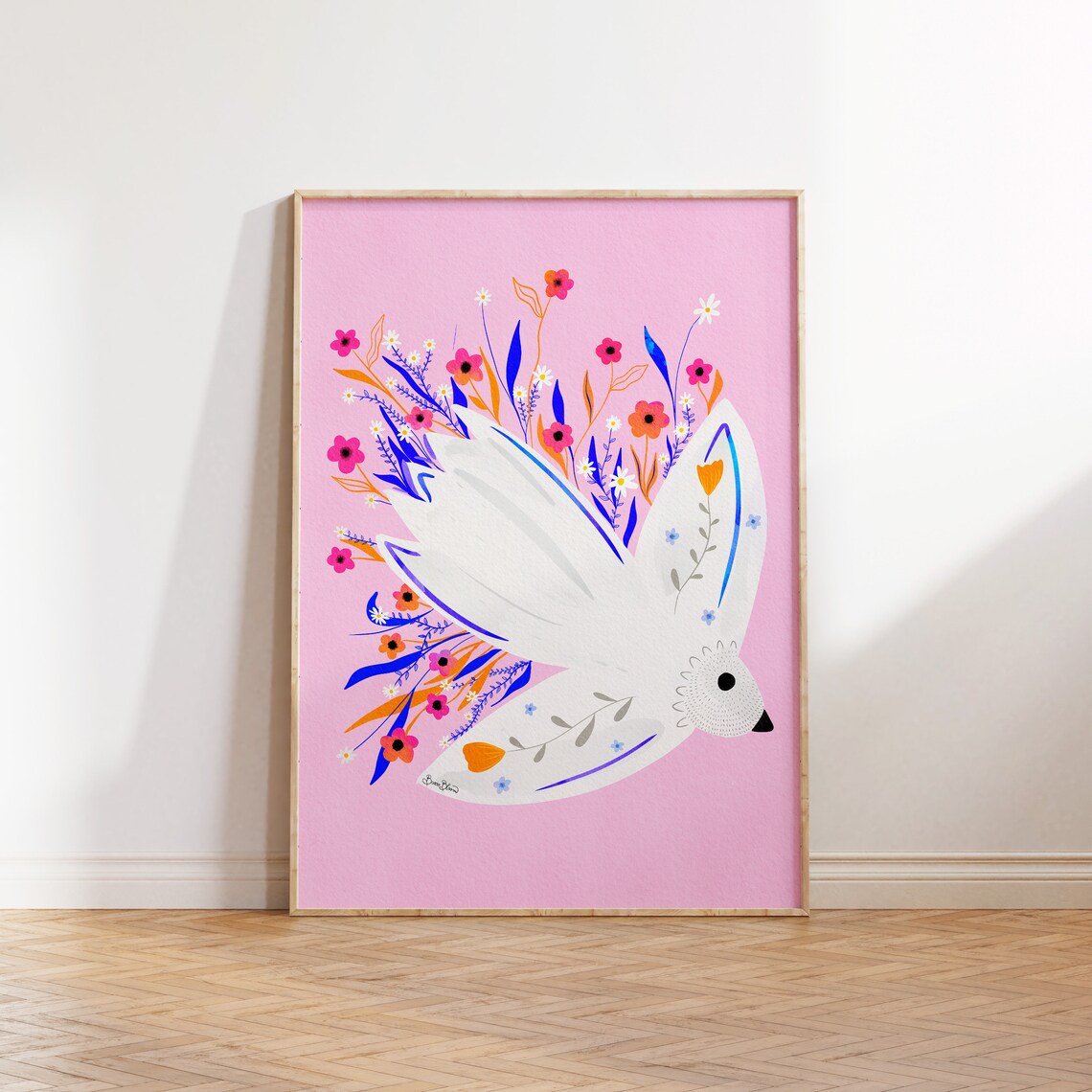 Pink Seagull Bird Wall Art, Boho Poster Print - Image 7